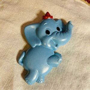 1972 Miller Studio Pearlescent Blue Chalkware Elephant Wall Hanging
